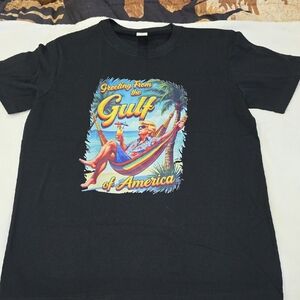 Trump Blk Gulf Of America T-shirt Sz Lrg